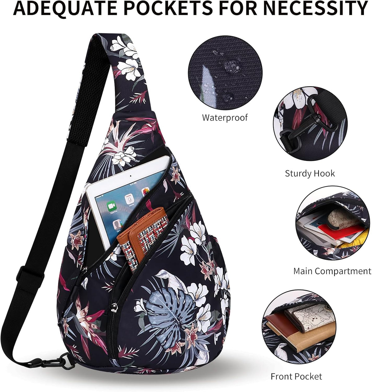 Crossbody Sling Bag for Men & Women Lightweight Waterproof Chest Shoulder Bag for Travel Hiking & Everyday Use