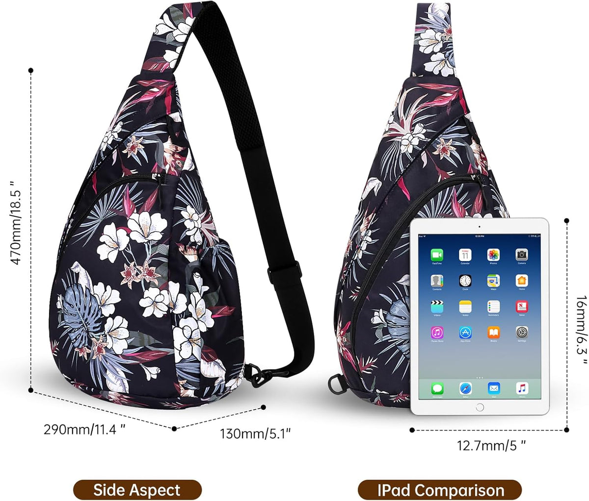 Crossbody Sling Bag for Men & Women Lightweight Waterproof Chest Shoulder Bag for Travel Hiking & Everyday Use