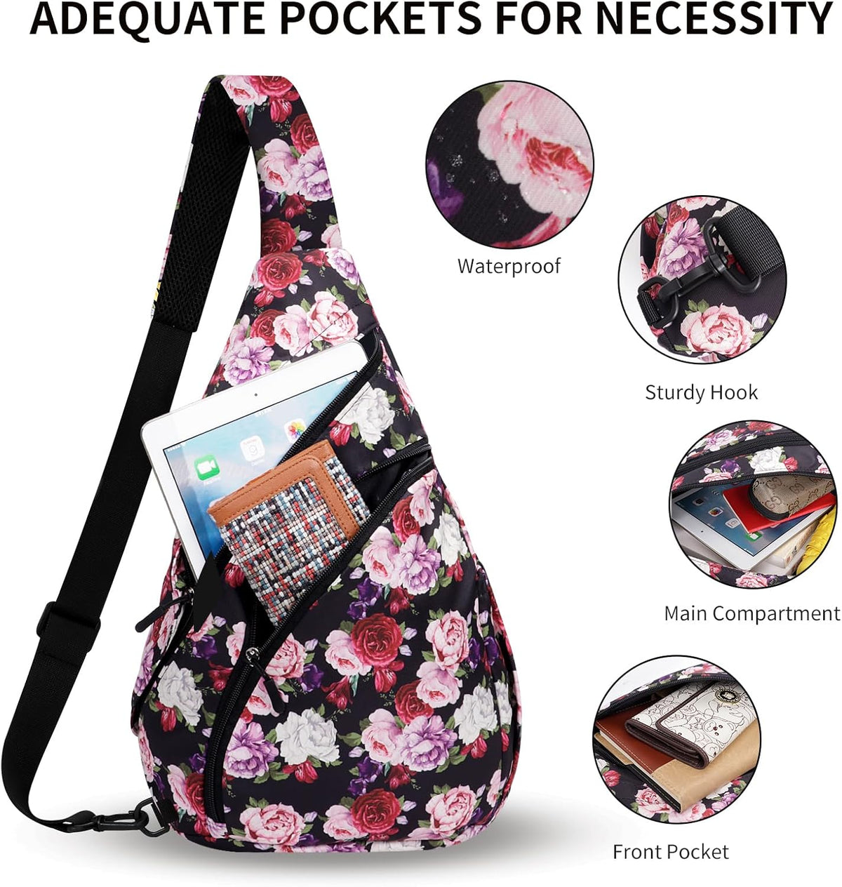 Crossbody Sling Bag for Men & Women Lightweight Waterproof Chest Shoulder Bag for Travel Hiking & Everyday Use
