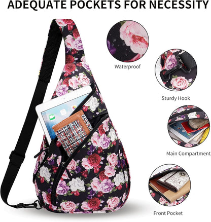 Crossbody Sling Bag for Men & Women Lightweight Waterproof Chest Shoulder Bag for Travel Hiking & Everyday Use