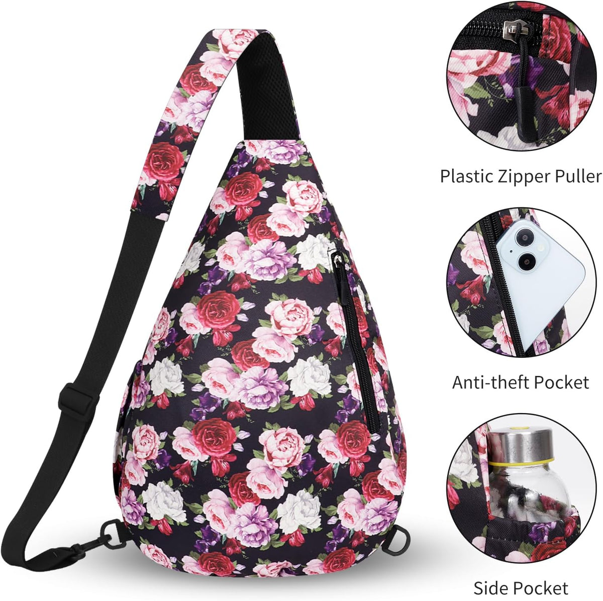 Crossbody Sling Bag for Men & Women Lightweight Waterproof Chest Shoulder Bag for Travel Hiking & Everyday Use