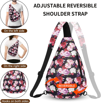 Crossbody Sling Bag for Men & Women Lightweight Waterproof Chest Shoulder Bag for Travel Hiking & Everyday Use