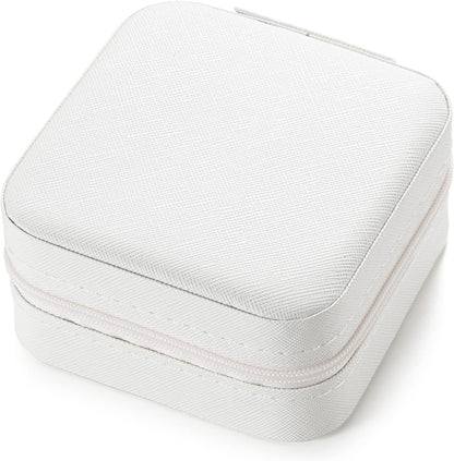 Plush Velvet Jewelry Travel Case,Small Jewelry Box,Traveling Jewelry Organizer,Portable Jewellery Storage Holder for Rings Earrings Necklace Bracelet, for Girls Women | Pink-Mirror