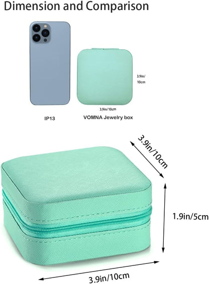 Plush Velvet Jewelry Travel Case,Small Jewelry Box,Traveling Jewelry Organizer,Portable Jewellery Storage Holder for Rings Earrings Necklace Bracelet, for Girls Women | Pink-Mirror
