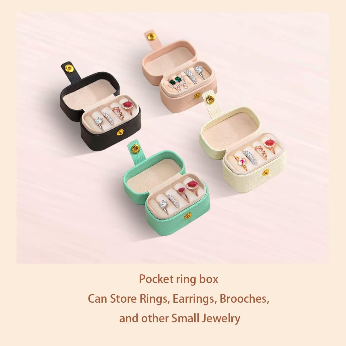 Plush Velvet Jewelry Travel Case,Small Jewelry Box,Traveling Jewelry Organizer,Portable Jewellery Storage Holder for Rings Earrings Necklace Bracelet, for Girls Women | Pink-Mirror
