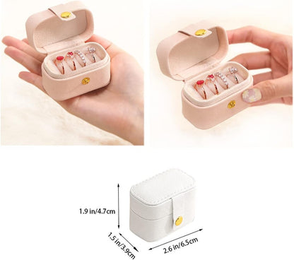 Plush Velvet Jewelry Travel Case,Small Jewelry Box,Traveling Jewelry Organizer,Portable Jewellery Storage Holder for Rings Earrings Necklace Bracelet, for Girls Women | Pink-Mirror