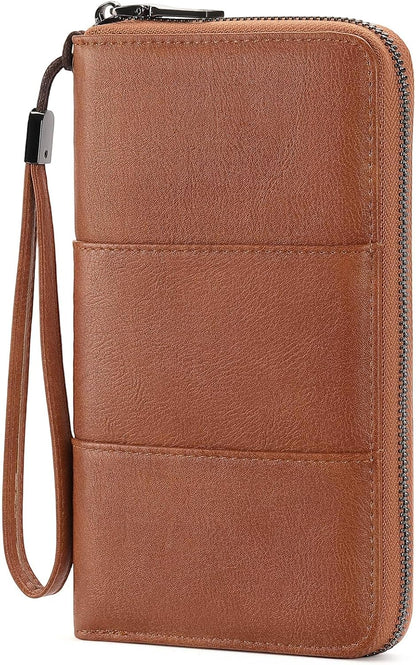 RFID Blocking with Zipper Travel Passport Wallet,Travel Document Organizer for Men and Women Family Holder with Wrist Strap