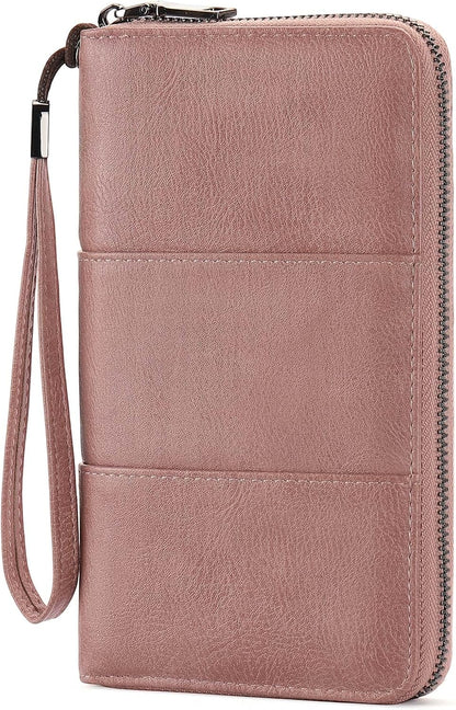 RFID Blocking with Zipper Travel Passport Wallet,Travel Document Organizer for Men and Women Family Holder with Wrist Strap