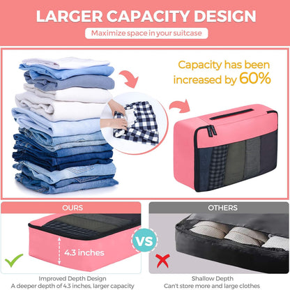 Packing Cubes for Suitcases, 7 Pcs luggage organizer bags with Shoe Bag, 2 Waterproof Travel Toiletry Bags, Travel Cubes for Travel Essentials Travel Accessories