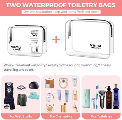 Packing Cubes for Suitcases, 7 Pcs luggage organizer bags with Shoe Bag, 2 Waterproof Travel Toiletry Bags, Travel Cubes for Travel Essentials Travel Accessories