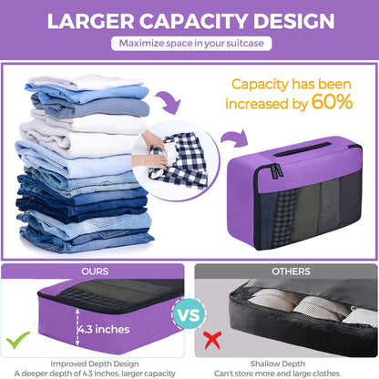 Packing Cubes for Suitcases, 7 Pcs luggage organizer bags with Shoe Bag, 2 Waterproof Travel Toiletry Bags, Travel Cubes for Travel Essentials Travel Accessories