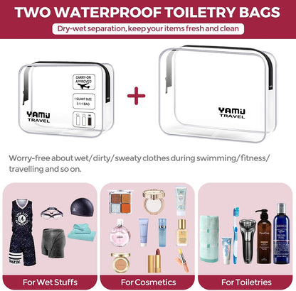 Packing Cubes for Suitcases, 7 Pcs luggage organizer bags with Shoe Bag, 2 Waterproof Travel Toiletry Bags, Travel Cubes for Travel Essentials Travel Accessories