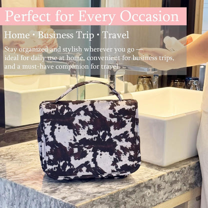 Pink Bows Hanging Travel Toiletry Bag Kit Makeup Bag Cosmetics Organizer for Men Women (Pink Bows)