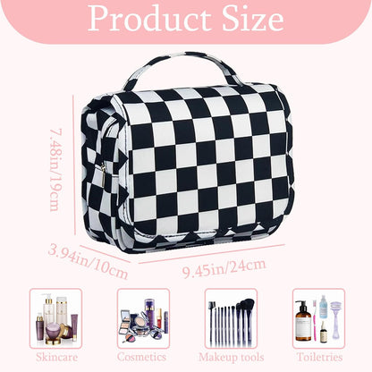 Pink Bows Hanging Travel Toiletry Bag Kit Makeup Bag Cosmetics Organizer for Men Women (Pink Bows)