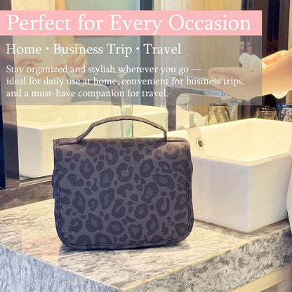 Pink Bows Hanging Travel Toiletry Bag Kit Makeup Bag Cosmetics Organizer for Men Women (Pink Bows)