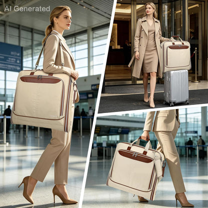 Travel Garment Bag Carry on Suit Bag for Women 51'' Waterproof Garment Bags Dress Bag for Travel Business Hanging Suitcase Luggage Bag with Shoulder Strap free shoe bag Fit 15.6'' Laptop, Pink