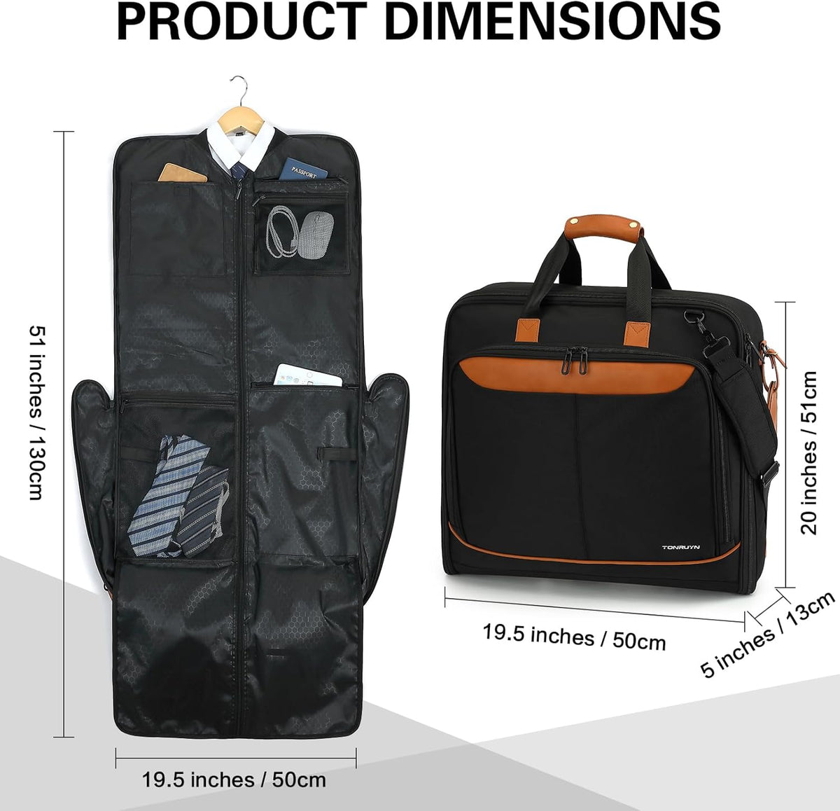 Travel Garment Bag Carry on Suit Bag for Women 51'' Waterproof Garment Bags Dress Bag for Travel Business Hanging Suitcase Luggage Bag with Shoulder Strap free shoe bag Fit 15.6'' Laptop, Pink