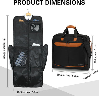 Travel Garment Bag Carry on Suit Bag for Women 51'' Waterproof Garment Bags Dress Bag for Travel Business Hanging Suitcase Luggage Bag with Shoulder Strap free shoe bag Fit 15.6'' Laptop, Pink
