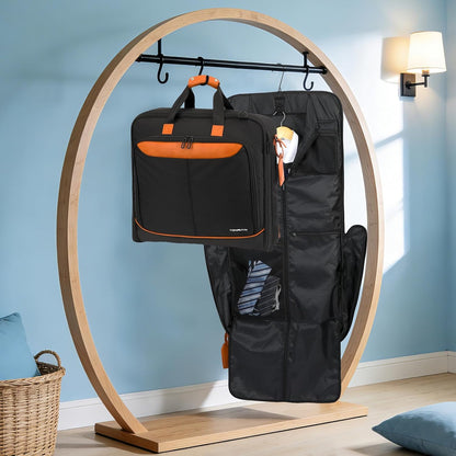 Travel Garment Bag Carry on Suit Bag for Women 51'' Waterproof Garment Bags Dress Bag for Travel Business Hanging Suitcase Luggage Bag with Shoulder Strap free shoe bag Fit 15.6'' Laptop, Pink