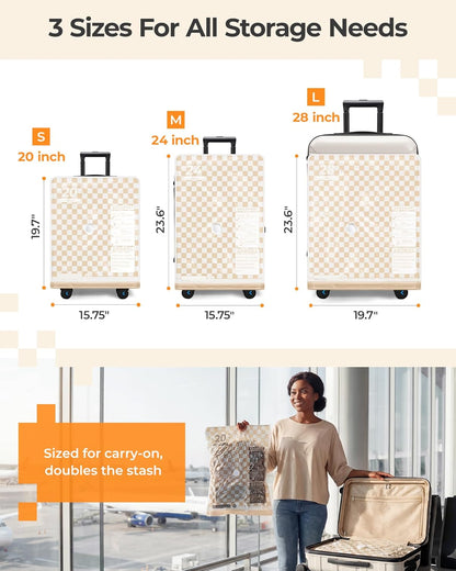 Travel Vacuum Seal Bags with Pump, Jumbo Vacuum Storage Bags for Clothes Blankets Comforters, Space Saver Bags for Travel, Compression Bags for Seasonal Storage-Graphite Ridge