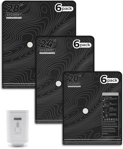 Travel Vacuum Seal Bags with Pump, Jumbo Vacuum Storage Bags for Clothes Blankets Comforters, Space Saver Bags for Travel, Compression Bags for Seasonal Storage-Graphite Ridge