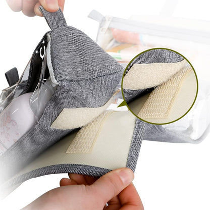 Hanging Roll-Up Makeup Bag/Toiletry Kit/Travel Organizer for Women - 4 Removable Storage Bags - Organize Make Up, Cosmetics, First Aid, Medicine, Personal Care, Bathroom, Palette/Brush Holder