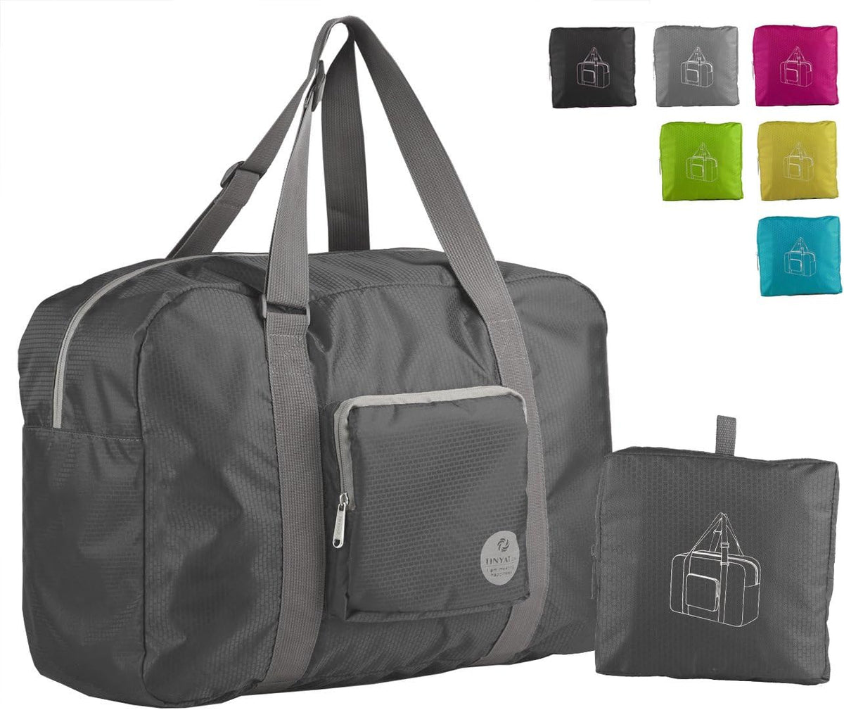 Foldable Personal Item Bag, Carry on Travel Duffle Bag | Frontier Airline Underseat Fit, 18x14x8 inches, Weekend Overnight Trips, Packable