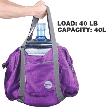 Foldable Personal Item Bag, Carry on Travel Duffle Bag | Frontier Airline Underseat Fit, 18x14x8 inches, Weekend Overnight Trips, Packable