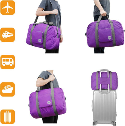 Foldable Personal Item Bag, Carry on Travel Duffle Bag | Frontier Airline Underseat Fit, 18x14x8 inches, Weekend Overnight Trips, Packable