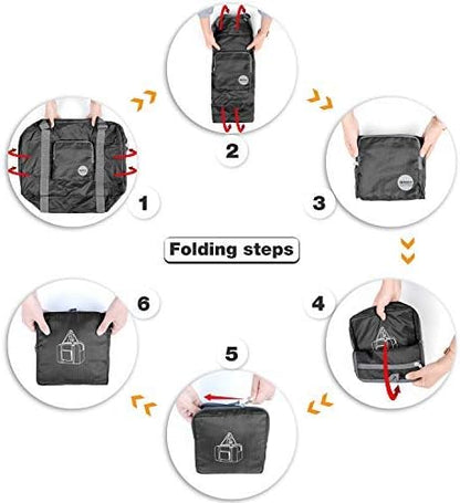 Foldable Personal Item Bag, Carry on Travel Duffle Bag | Frontier Airline Underseat Fit, 18x14x8 inches, Weekend Overnight Trips, Packable