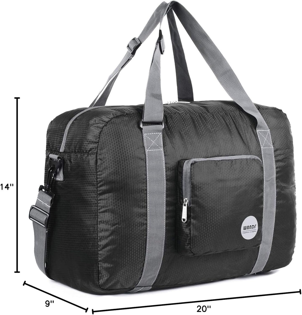 Foldable Personal Item Bag, Carry on Travel Duffle Bag | Frontier Airline Underseat Fit, 18x14x8 inches, Weekend Overnight Trips, Packable