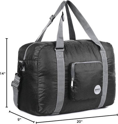 Foldable Personal Item Bag, Carry on Travel Duffle Bag | Frontier Airline Underseat Fit, 18x14x8 inches, Weekend Overnight Trips, Packable