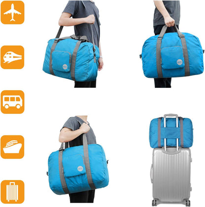 Foldable Personal Item Bag, Carry on Travel Duffle Bag | Frontier Airline Underseat Fit, 18x14x8 inches, Weekend Overnight Trips, Packable