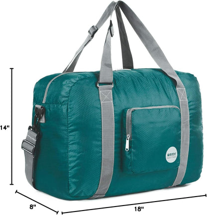 Foldable Personal Item Bag, Carry on Travel Duffle Bag | Frontier Airline Underseat Fit, 18x14x8 inches, Weekend Overnight Trips, Packable