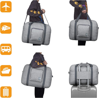 Foldable Personal Item Bag, Carry on Travel Duffle Bag | Frontier Airline Underseat Fit, 18x14x8 inches, Weekend Overnight Trips, Packable