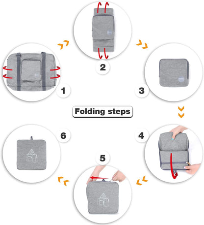 Foldable Personal Item Bag, Carry on Travel Duffle Bag | Frontier Airline Underseat Fit, 18x14x8 inches, Weekend Overnight Trips, Packable