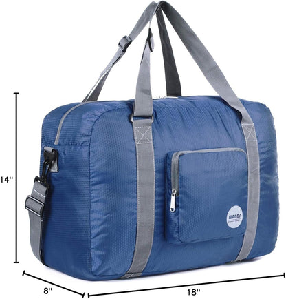 Foldable Personal Item Bag, Carry on Travel Duffle Bag | Frontier Airline Underseat Fit, 18x14x8 inches, Weekend Overnight Trips, Packable