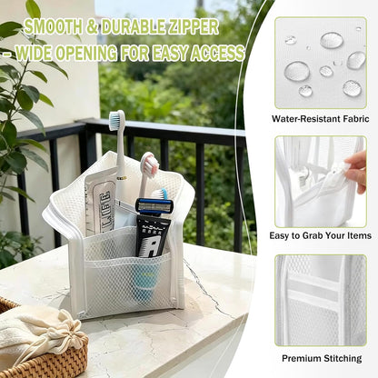 Standing Toiletry Bag 2 Pack, Portable Foldable Travel Toiletry Bags, Lightweight Water-Resistant Cosmetic Organizer with Clear Compartments, Upright Hanging Toiletries Storage Bag