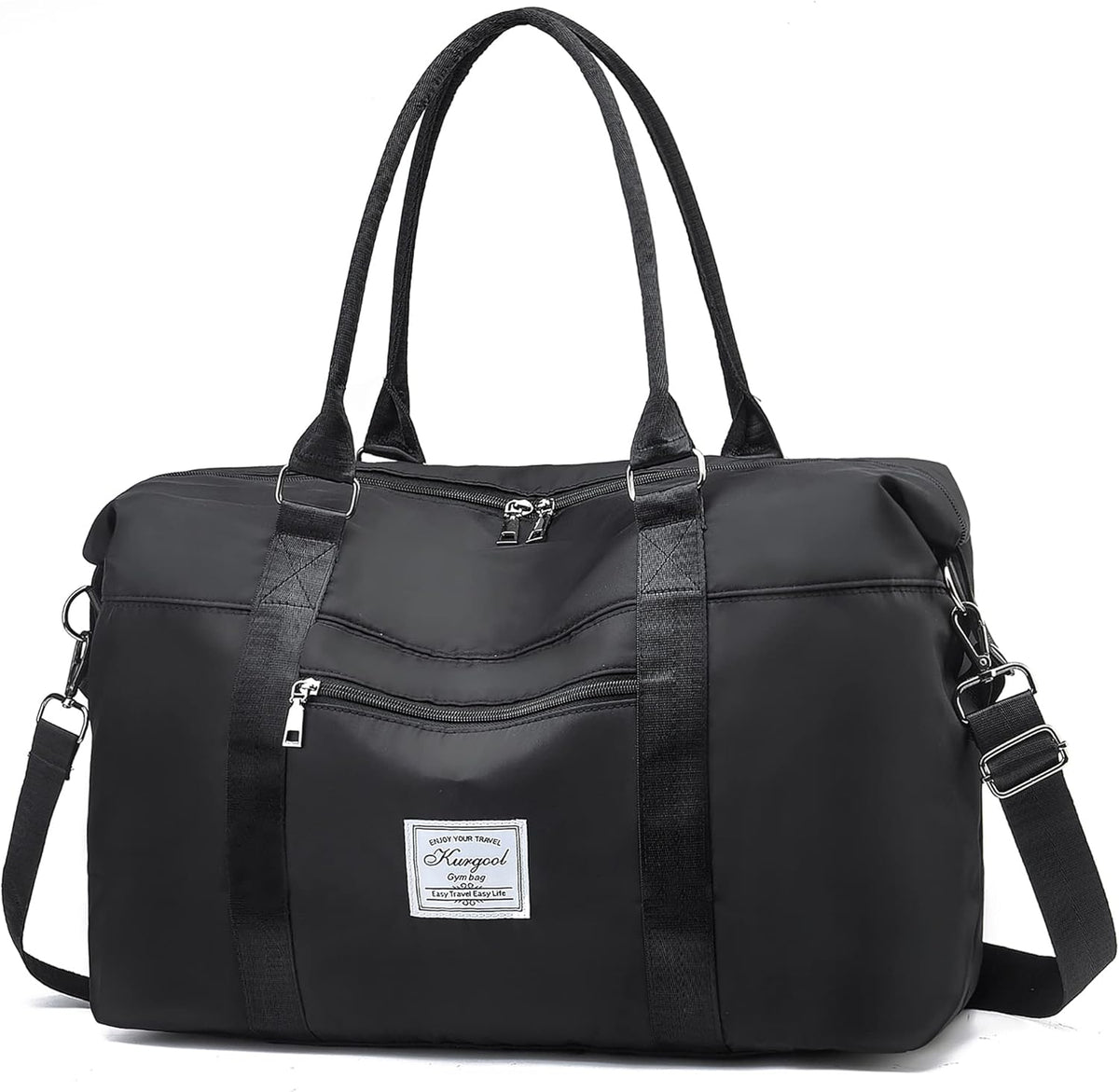 Gym Bag with Wet Pocket, Foldable Travel Duffle Bag Carry On Weekender Bags for Women, Waterproof Overnight Bag for Travel, Gym, Yoga