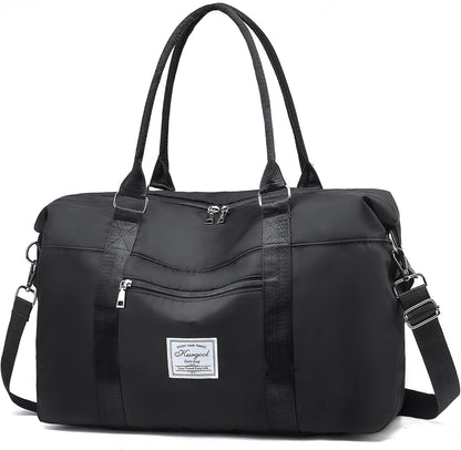 Gym Bag with Wet Pocket, Foldable Travel Duffle Bag Carry On Weekender Bags for Women, Waterproof Overnight Bag for Travel, Gym, Yoga