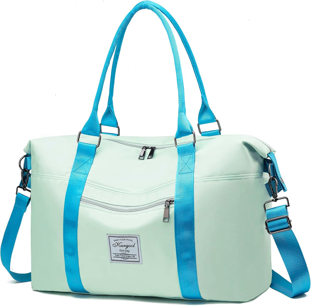 Gym Bag with Wet Pocket, Foldable Travel Duffle Bag Carry On Weekender Bags for Women, Waterproof Overnight Bag for Travel, Gym, Yoga