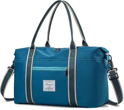 Gym Bag with Wet Pocket, Foldable Travel Duffle Bag Carry On Weekender Bags for Women, Waterproof Overnight Bag for Travel, Gym, Yoga