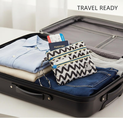 Travel Document Organizer Passport Wallet, Slim Oxford Cloth Case for IDs, Boarding Passes & Tickets