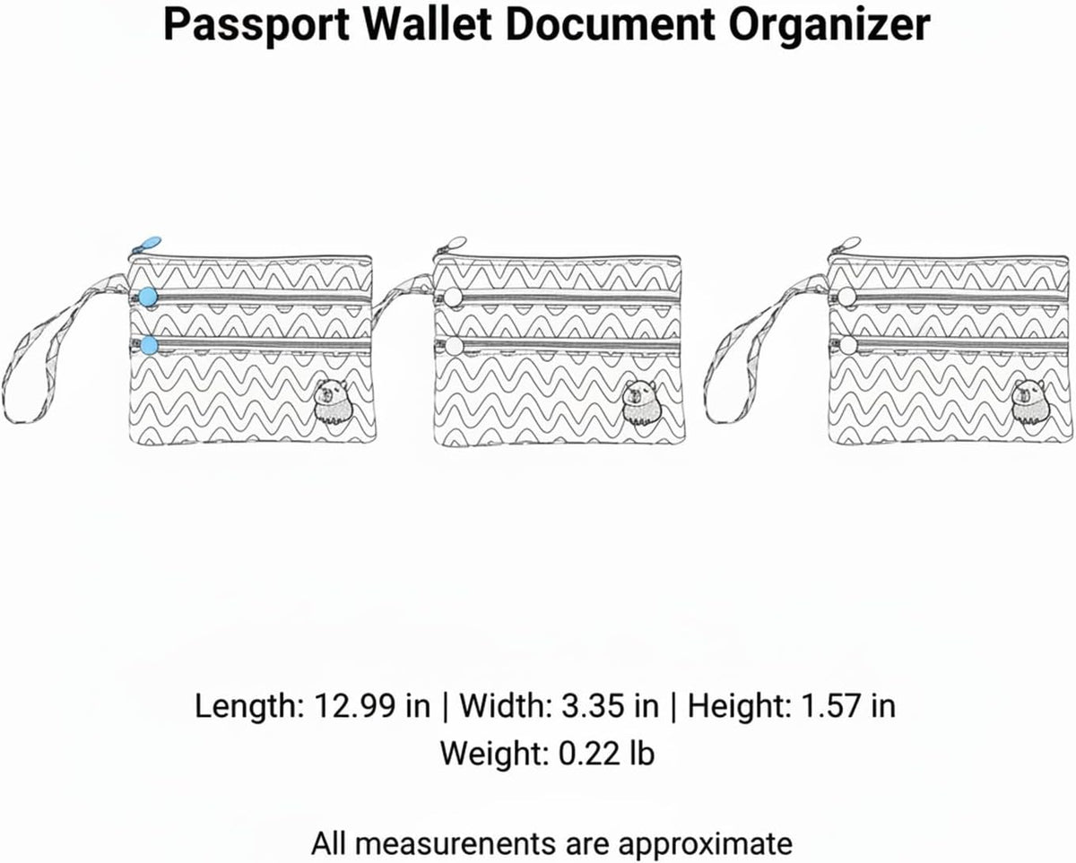 Travel Document Organizer Passport Wallet, Slim Oxford Cloth Case for IDs, Boarding Passes & Tickets