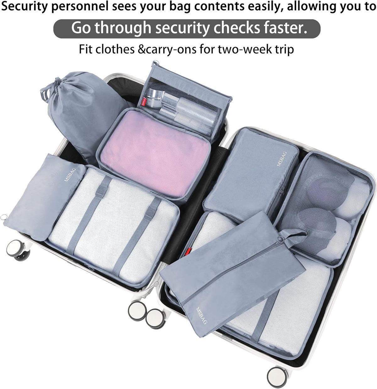 9 set Packing Cubes for Travel,Effortless Organization Cube for Quick Packing& Unpacking, Travel Must Have Suitcase Organizer Essentials for any Journey,Cruise,Camping,hiking,Vacation,Business trip