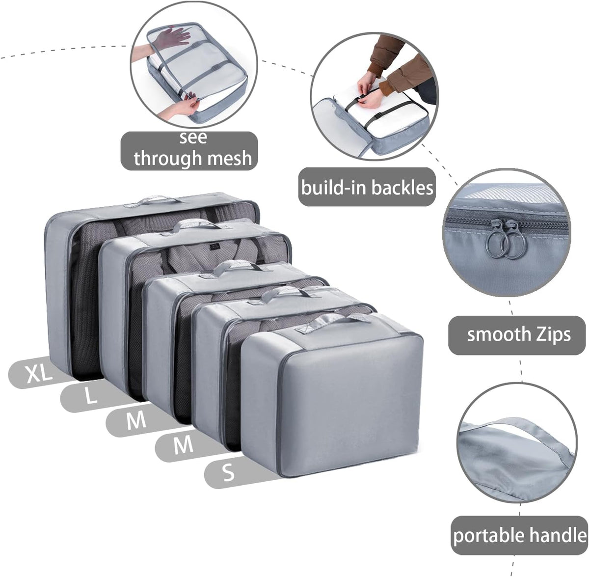 9 set Packing Cubes for Travel,Effortless Organization Cube for Quick Packing& Unpacking, Travel Must Have Suitcase Organizer Essentials for any Journey,Cruise,Camping,hiking,Vacation,Business trip