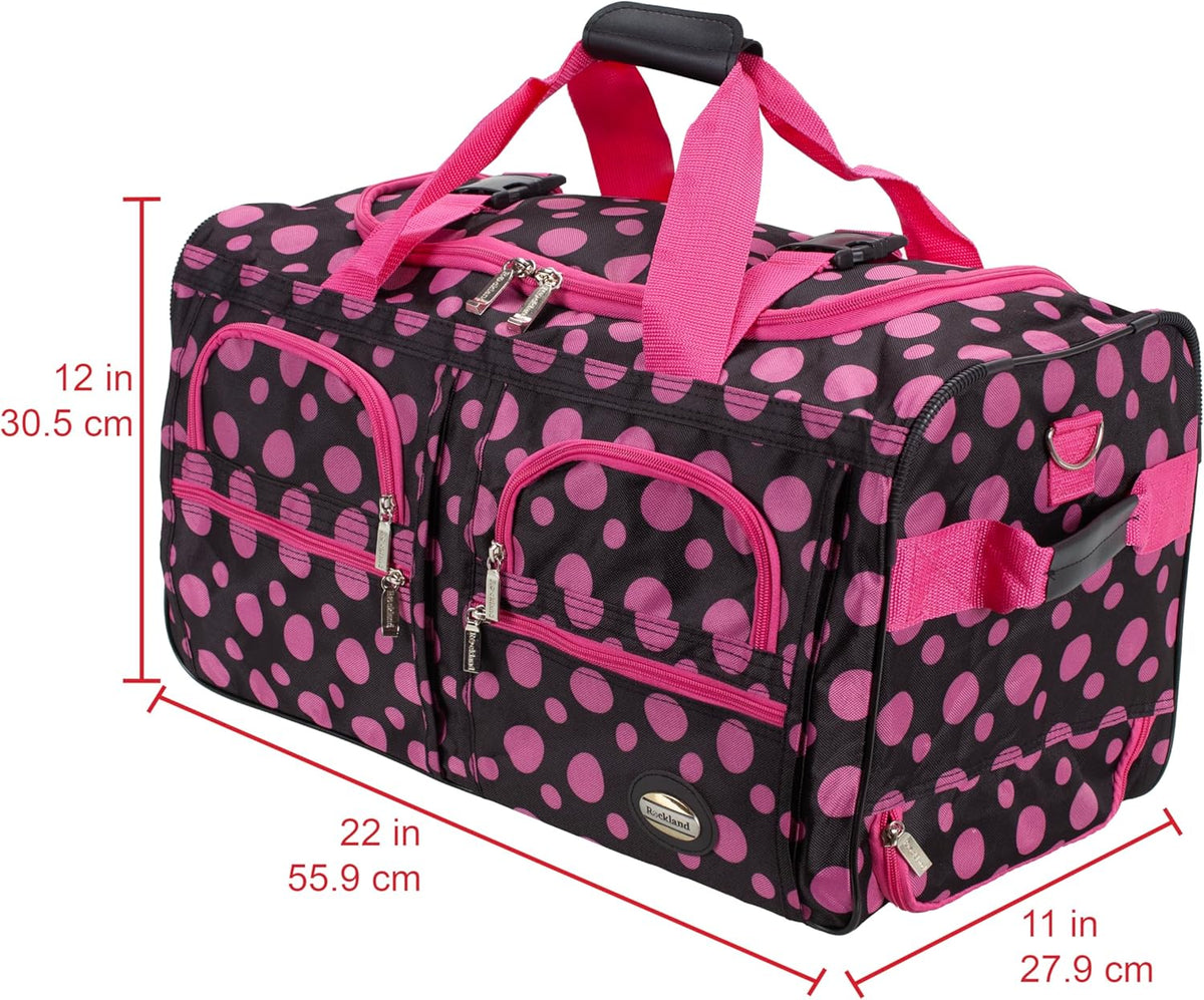 Rolling Duffel Bag, Black, 22" - Colors B