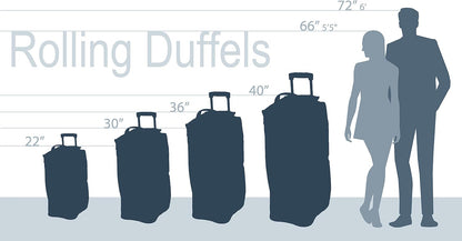 Rolling Duffel Bag, Black, 22" - Colors B
