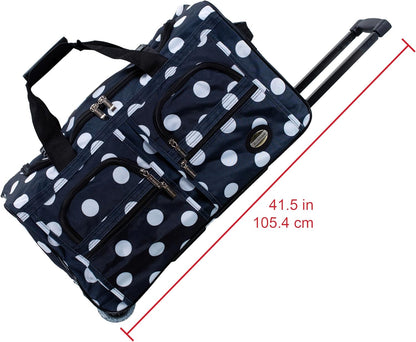 Rolling Duffel Bag, Black, 22" - Colors B