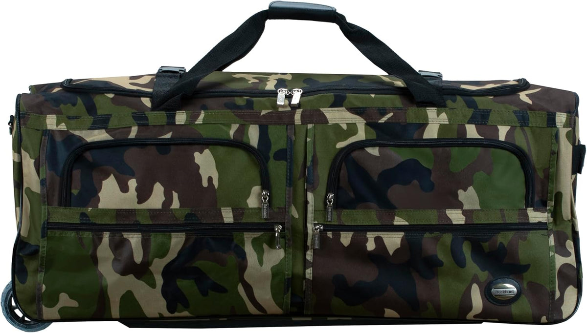Rolling Duffel Bag, Black, 22" - Colors B